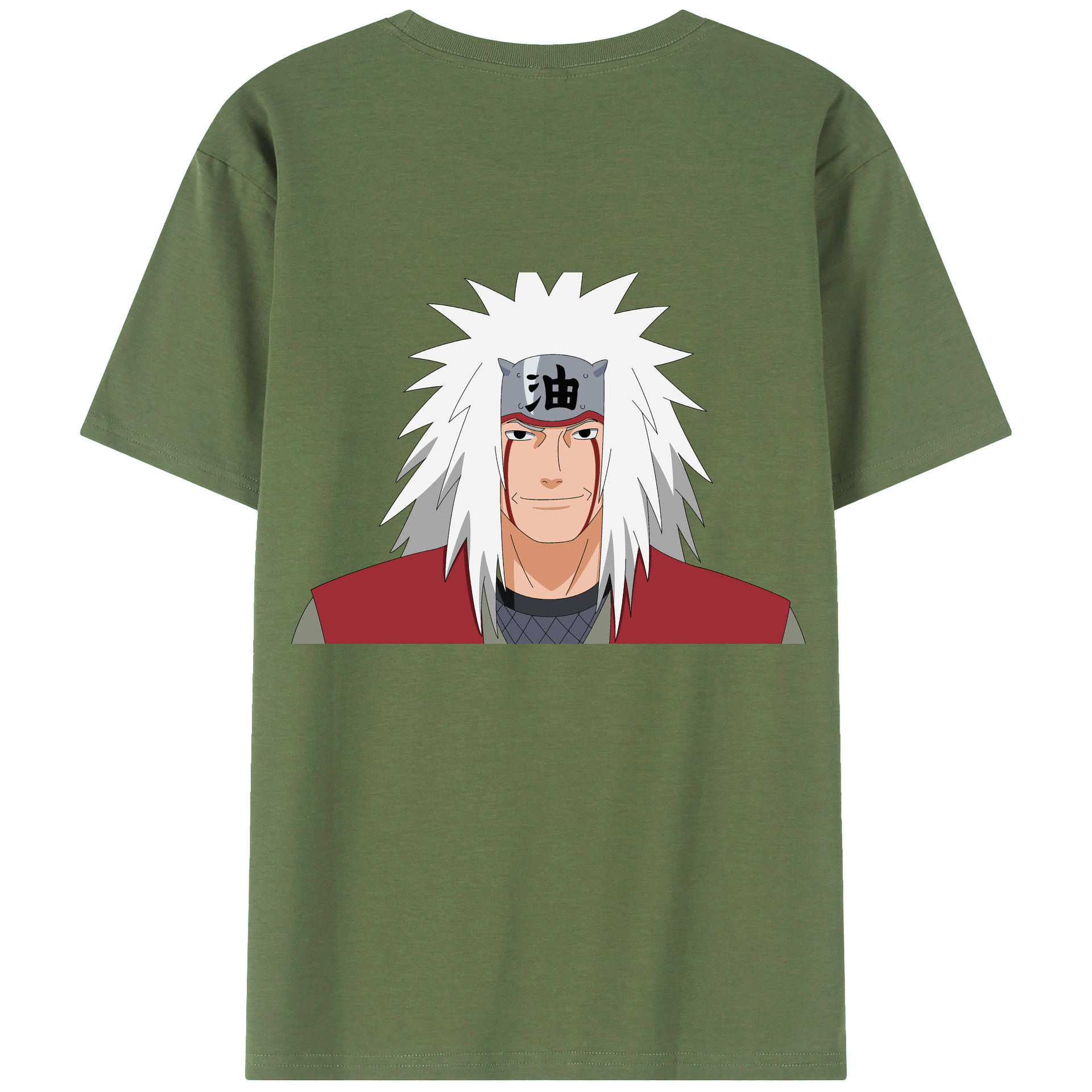 （画像用） NARUTO -ナルト- 自来也（じらいや） Jiraiya 綿100％ メンズ半袖Tシャツ（バックプリント） 通気性